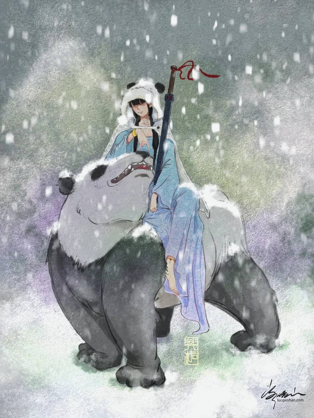 雪中悍刀行插画丨呵呵姑娘-落魄山